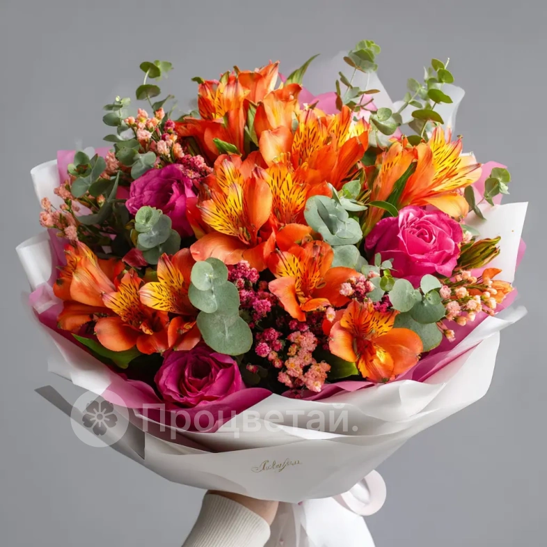 Букет с альстромериями &laquo;Заряд энергии&raquo;