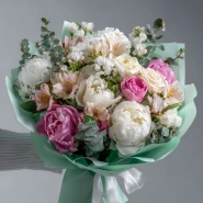 Букет с пионами &laquo;Облачное настроение&raquo; 0