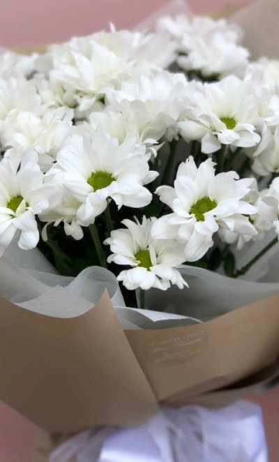 Букет из хризантем «Белое облако»