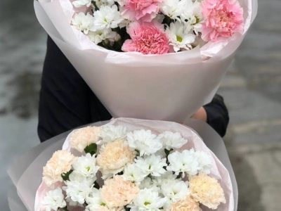 Букет из хризантем «Нежность охапки»