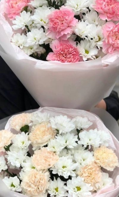 Букет из хризантем «Нежность охапки»