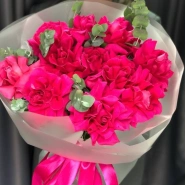 Букет из французских роз  &laquo;Малиновый Шёпот&raquo; 0