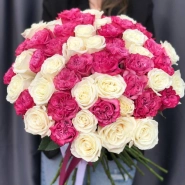 Букет из 51 розы &laquo;Нежность и страсть&raquo; 0