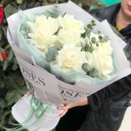 Букет из белых французских роз  &laquo;Белый Шёпот&raquo; 0