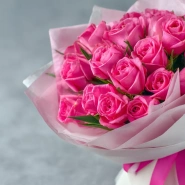 15 розовых кенийских роз 2