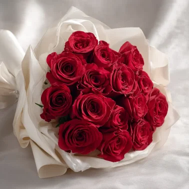 15 красных роз 60 см
