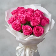 15 розовых роз 50 см 0
